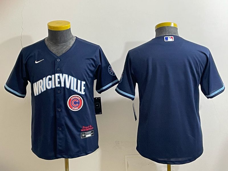 Youth 2026 Chicago Cubs Blank Drak Blue City Edition Nike MLB Jersey style 006->youth mlb jersey->Youth Jersey